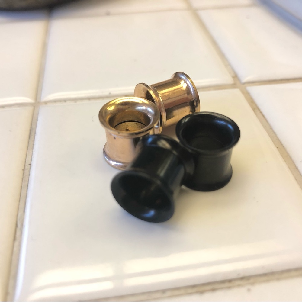 Rose gold & black stainless steel Tunnels